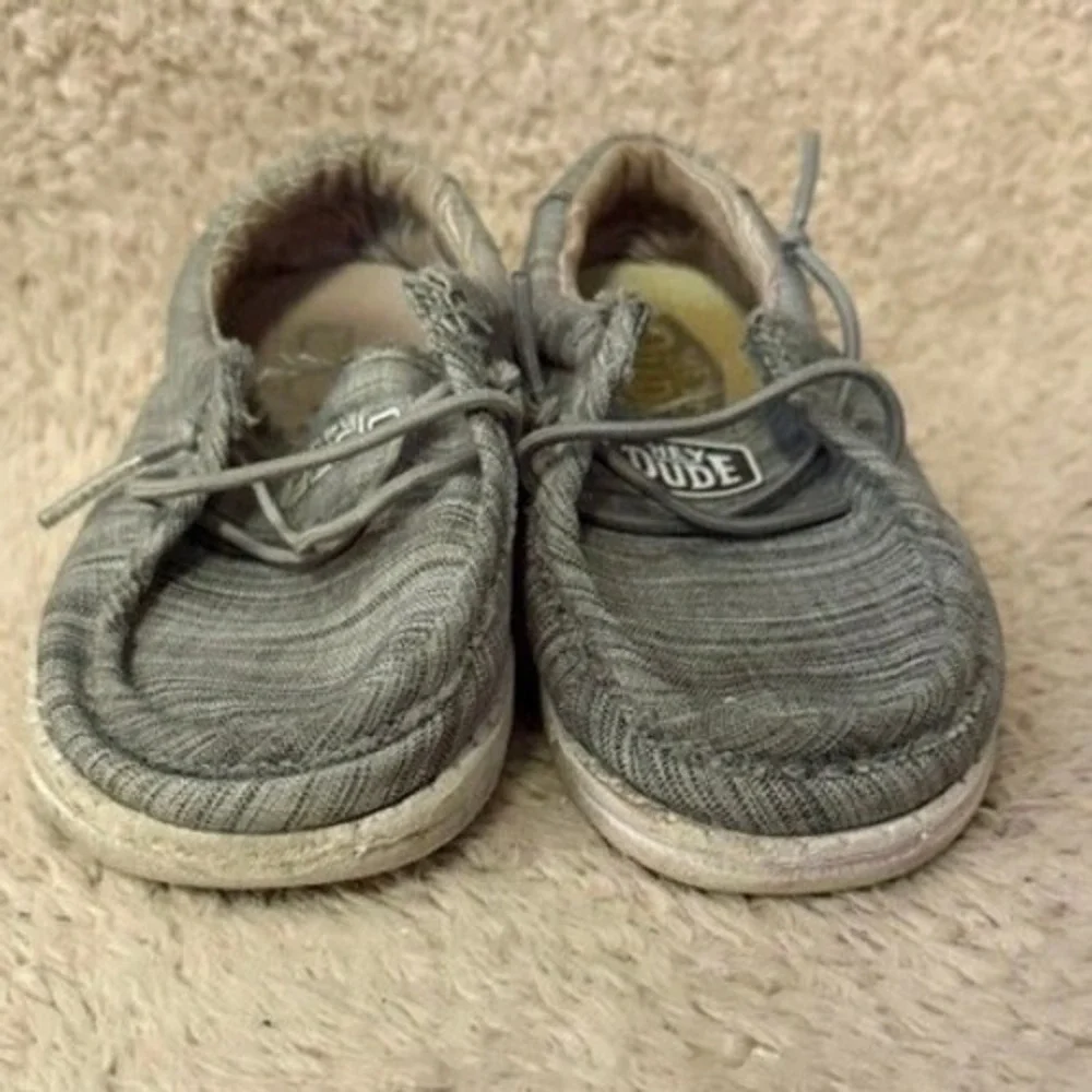 Hey Dude Shoes Toddler 8 Grey Wally Toddler Blend Linen Loafer Stone 40160-270